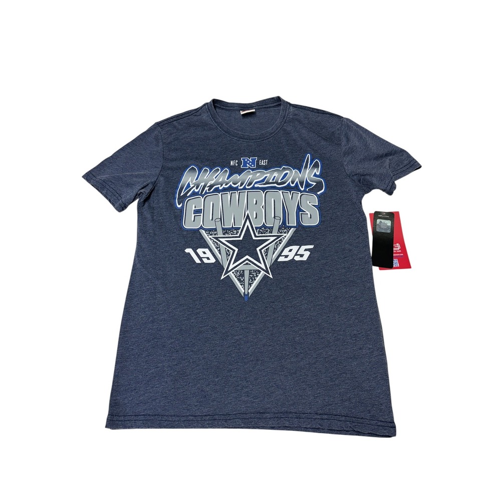 NWT NFL Ultra Game Mens Dallas Cowboys 1995 NFC‎ East Champions T-Shirt Navy S